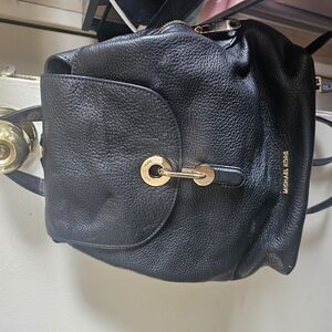 Michael Kors Black Leather Backpack